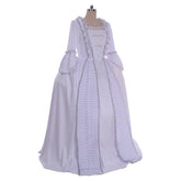 Women's Halloweez Marie Antoinette Cosplay Ball Gown Costume | 18th Century White Ruffle Sack-Back Rococo Dress - Halloweez